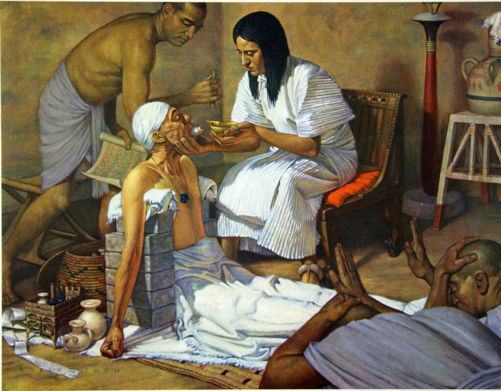 Explore the evolution of medicine practices in Egypt, India, and China, combining science, religion, and tradition