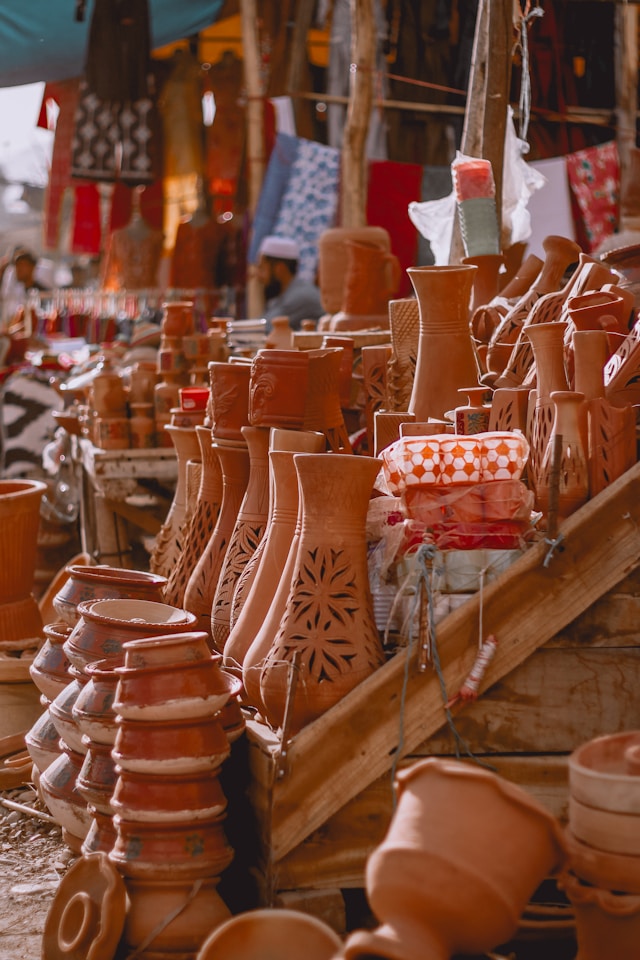 ancient market where pottery was traded